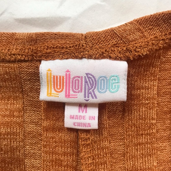 Like new LuLaRoe Lindsey medium (10-18) pumpkin ribbed kimono - Picture 6 of 6